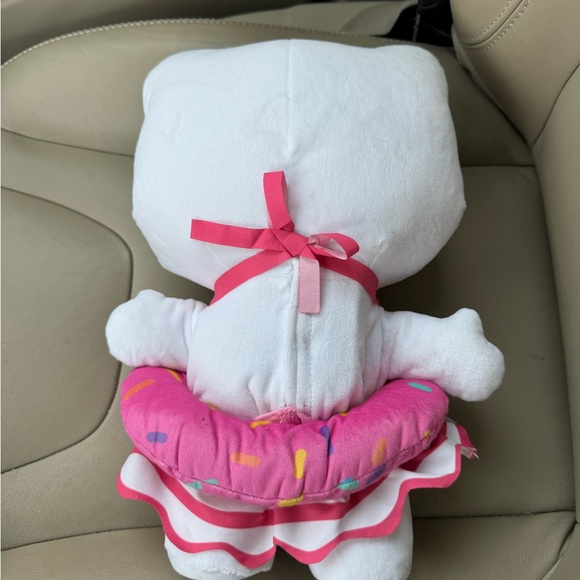 Hello Kitty animated Plush beach themed with Pink Stripes and Heart Glasses - Picture 2 of 2